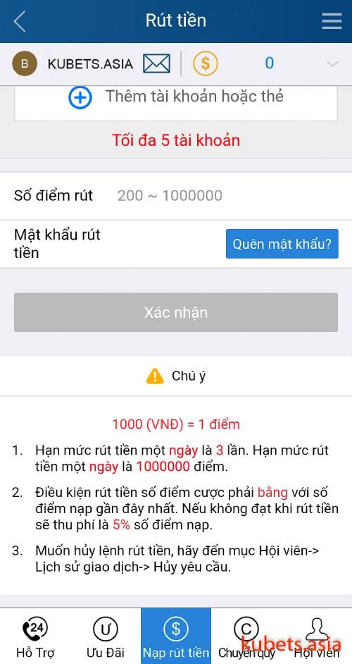 Quy Định Về Rút Tiền Tại Kubet